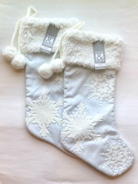 (2) Snowflake Holiday Stocking Set